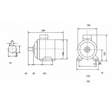чертеж MS 80M2-1.1кВт-2 (B3) Электродвигатель