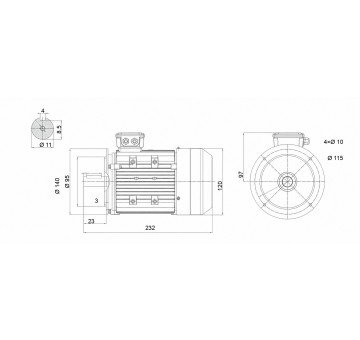 чертеж MS 63M1-0.12кВт-4 (B5)